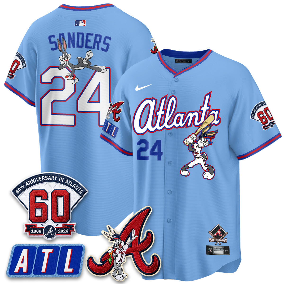 ATL x Bunny Vapor Premier Limited Jersey - Stitched by Atlanta Braves