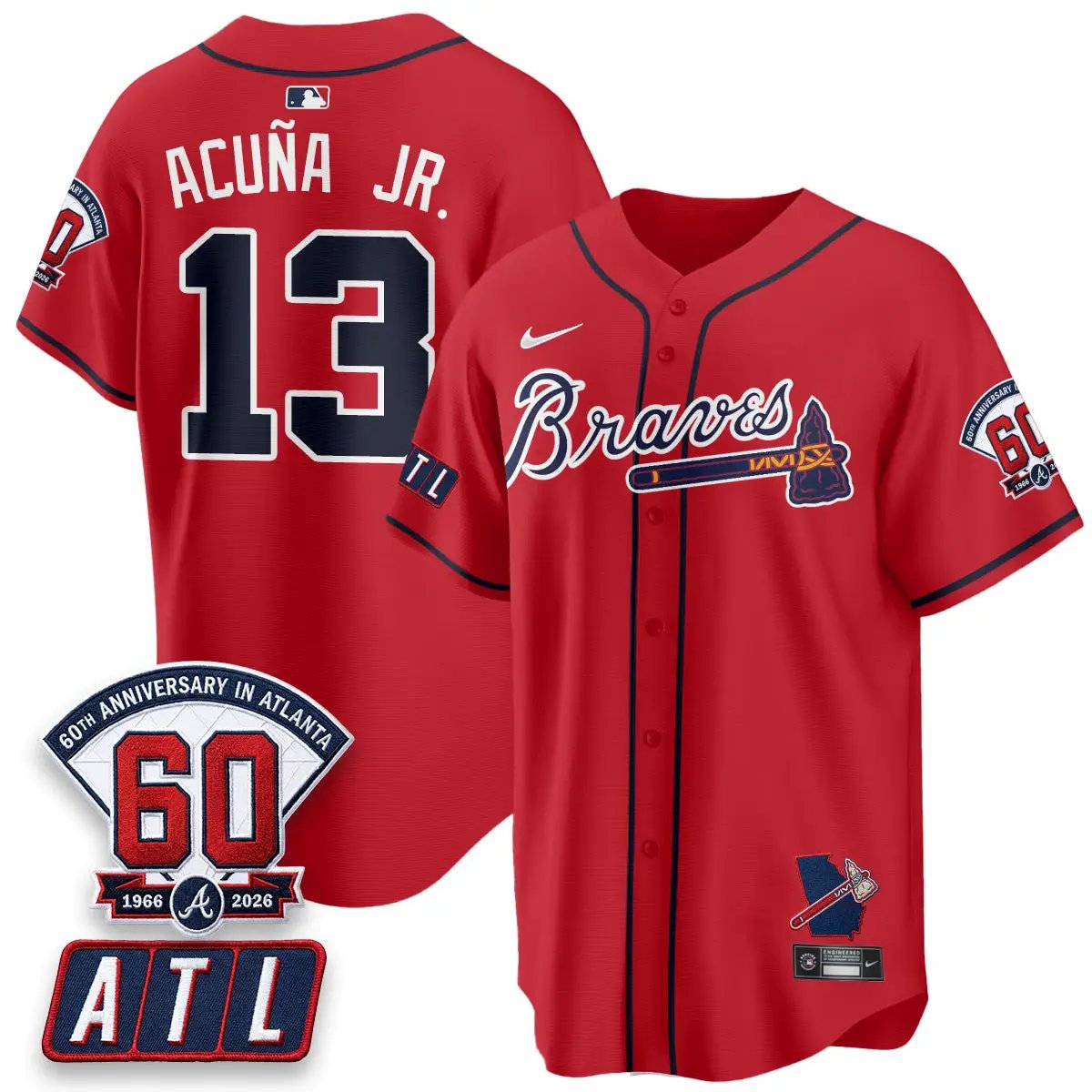 ATL 2026 60th Anniversary Vapor City Connect Limited Jersey - All Stitched by Atlanta Braves
