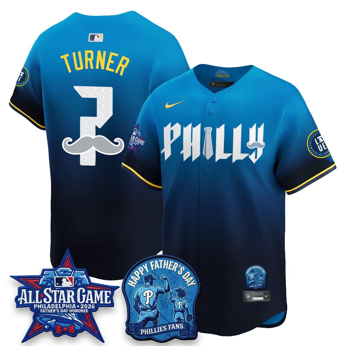 PHI Happy Father's Day Vapor Jersey - Stitched by Philadelphia Phillies