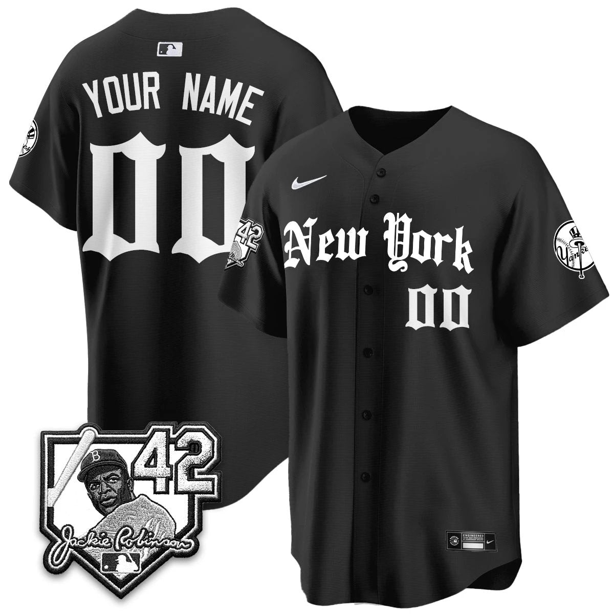 NYY 2026 Jackie Robinson Day Gothic Vapor Custom Limited Jersey - All Stitched by New York Yankees