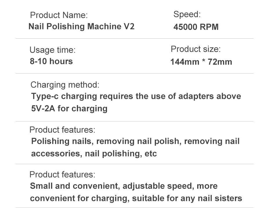 ProNail 45000RPM Electric Nail File – Portable Rechargeable E-File for Manicure & Acrylic Nails | Low Noise by BowLift