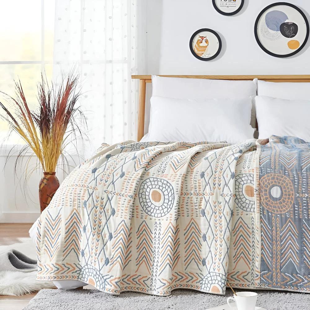 Reversible Chic Cotton Throw Blanket by Casa & Beyond