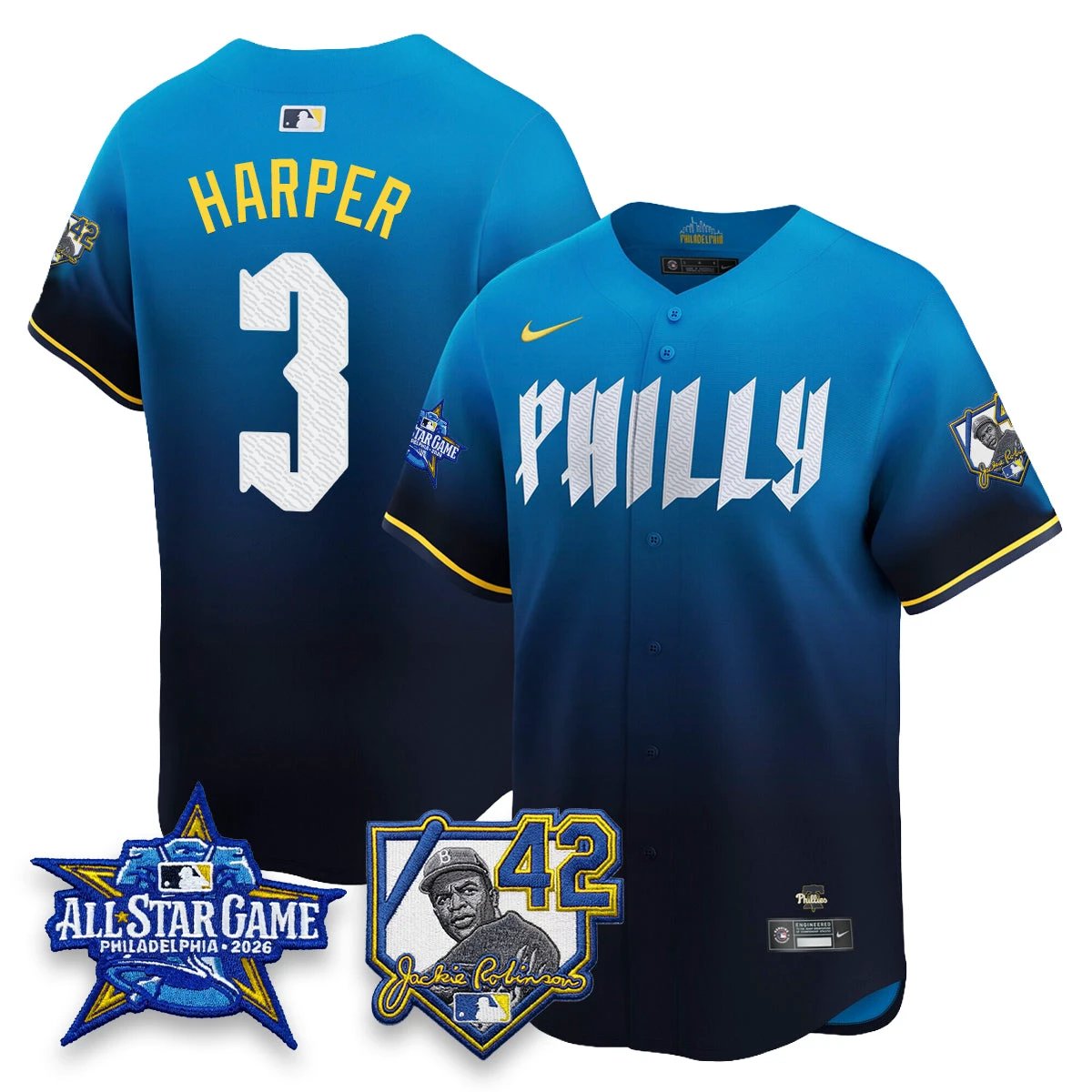 Philadelphia Phillies 2026 Jackie Robinson New Era - All Star Game Vapor Limited Jersey - All Stitched by Philadelphia Phillies