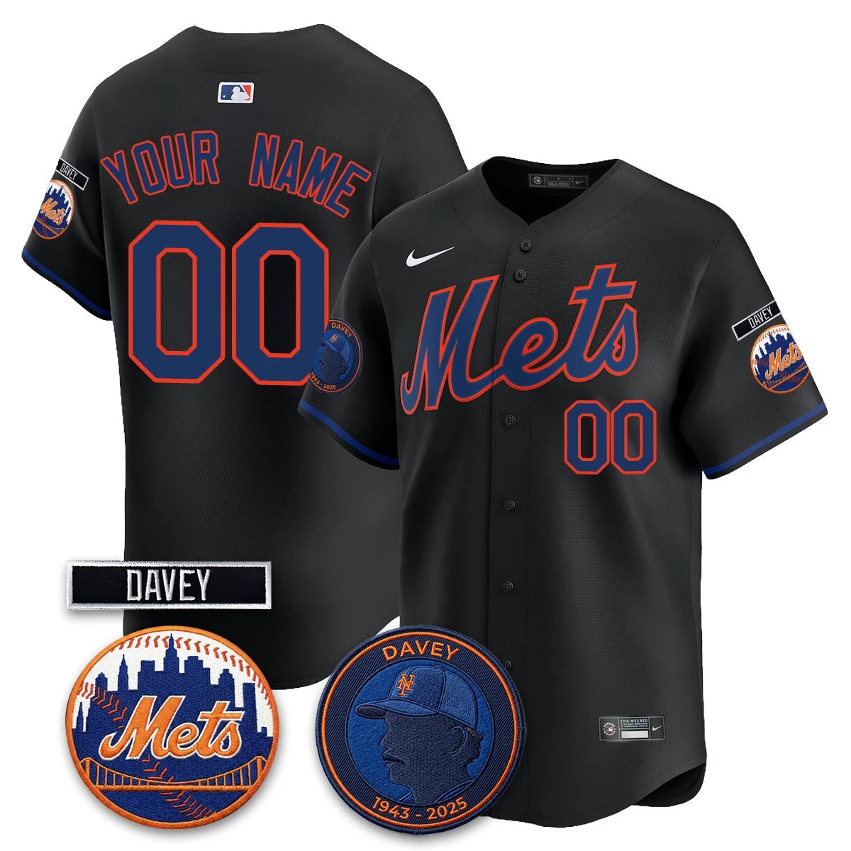 New York Mets 2026 Davey Johnson In Memoriam Vapor Limited Custom Jersey - All Stitched by New York Mets