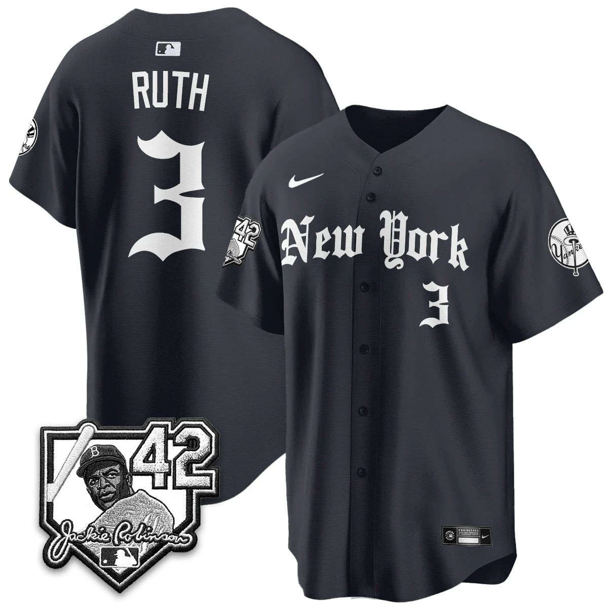NYY 2026 Jackie Robinson Day Gothic Vapor Limited Jersey - All Stitched by New York Yankees