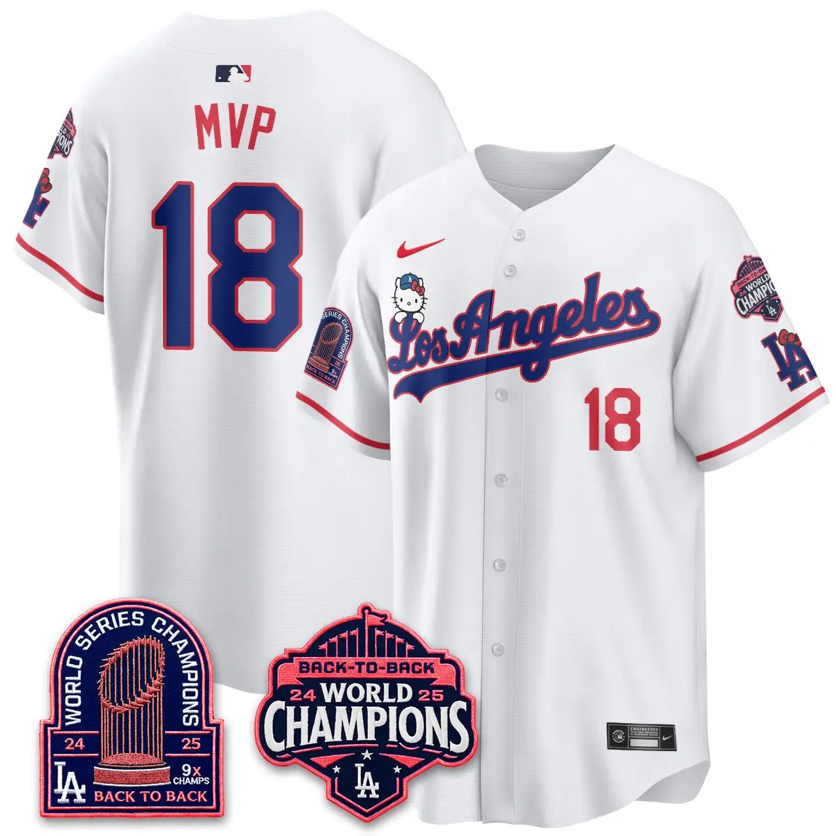 LAD x Hello Kitty Night 2026 Vapor Jersey - All Stitched - V2 by Los Angeles Dodgers