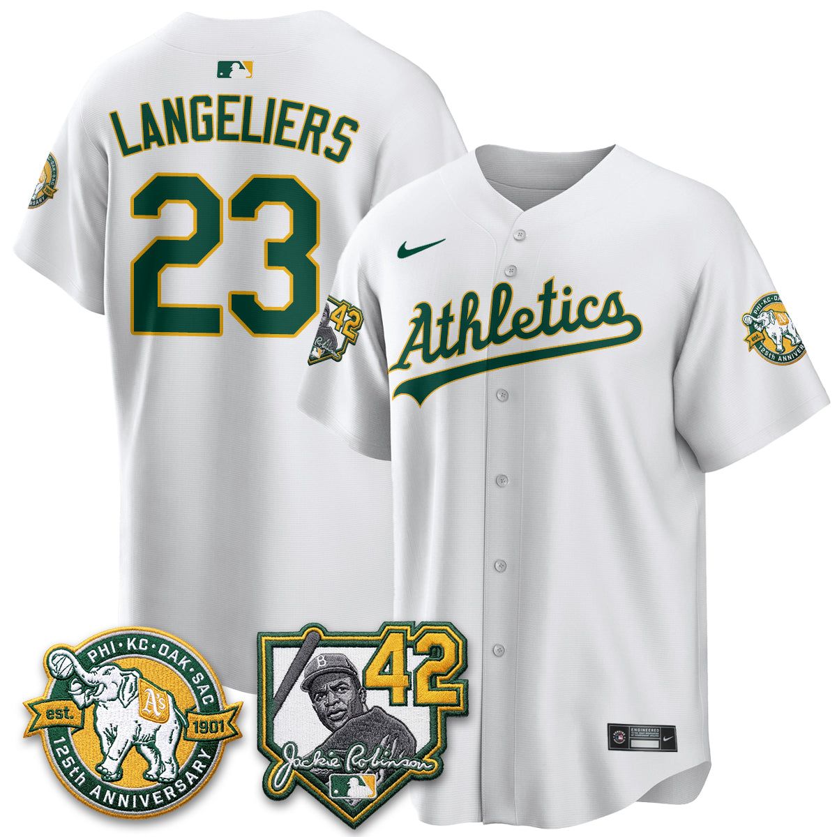Oakland Athletics 2026 Jackie Robinson Day - Celebrating 125 Years Limited Vapor Jersey - All Stitched by Oakland Athletics