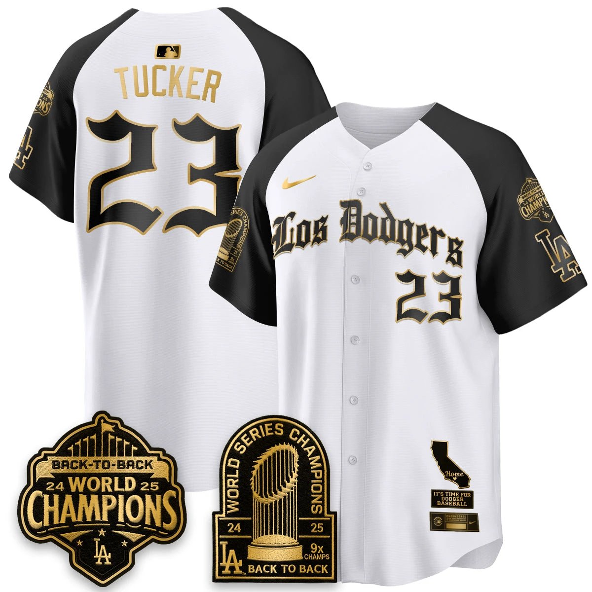 Los Angeles Dodgers World Series Champions Vapor Premier Limited Gothic Edition Jersey - All Stitched by Los Angeles Dodgers