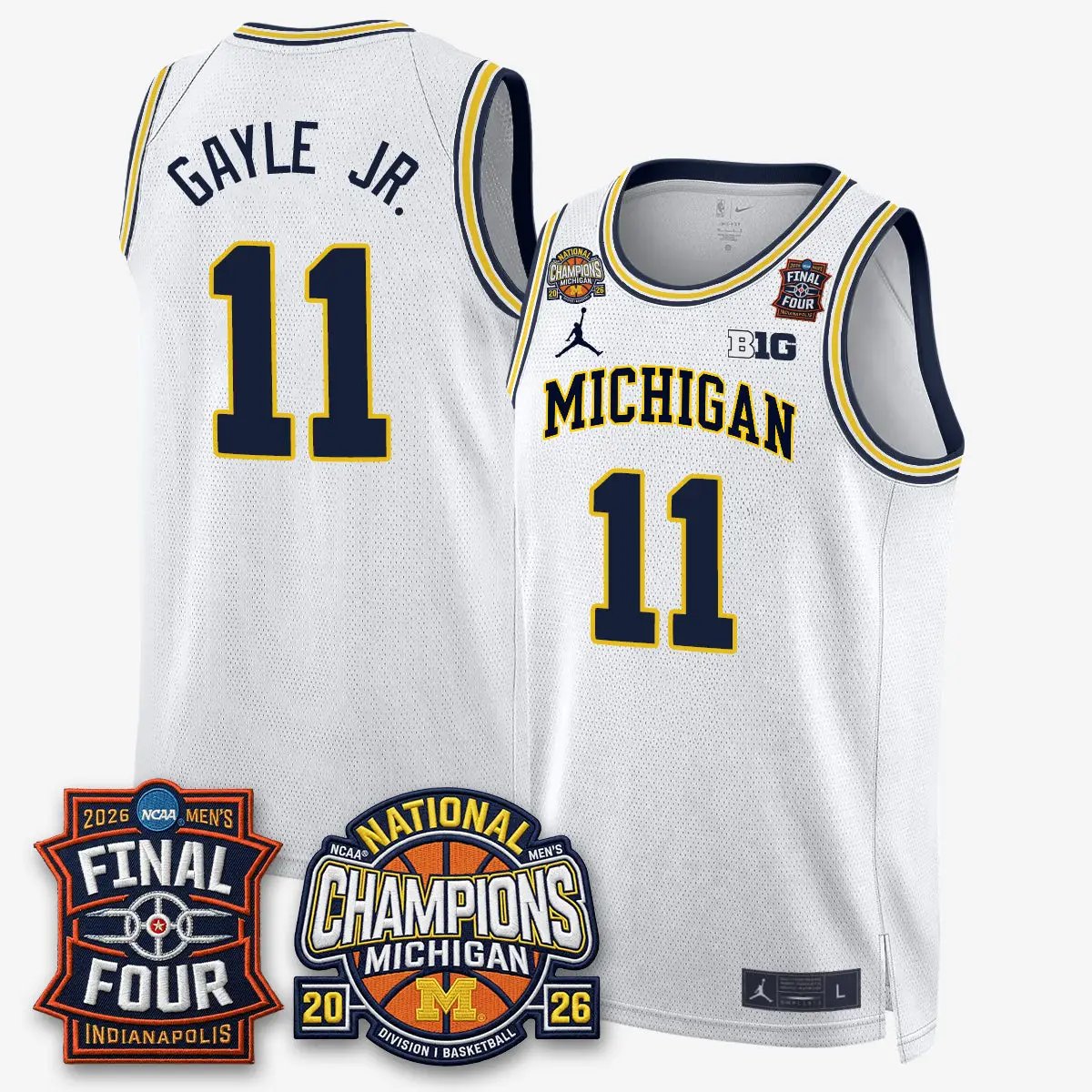 Michigan Wolverines Basketball National Champions Big Text Limited Vapor Jersey - All Stitched by Michigan Wolverines