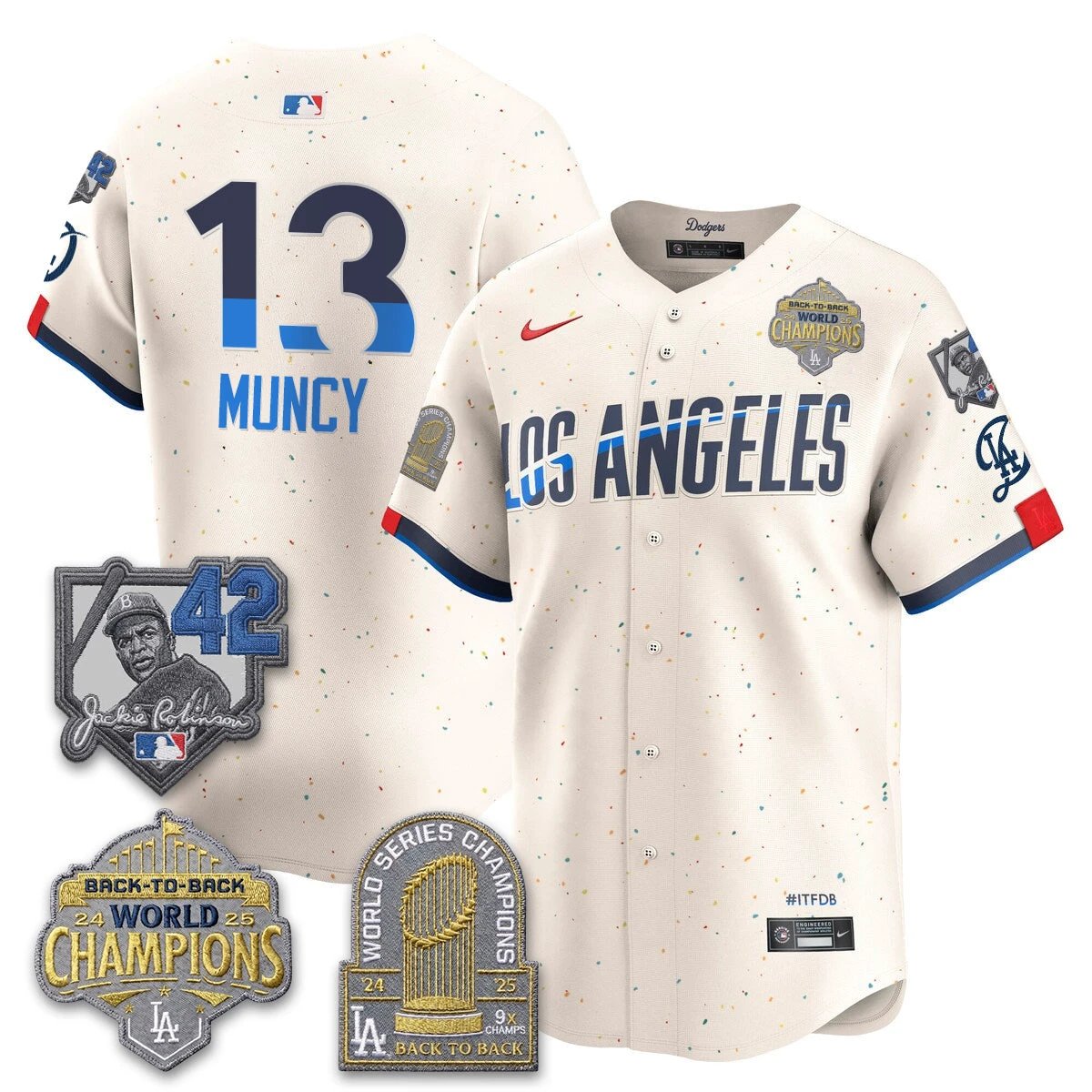 Los Angeles Dodgers 2026 New Era Gold Collection Vapor Limited Jersey - B2B Champs - All Stitched by Los Angeles Dodgers