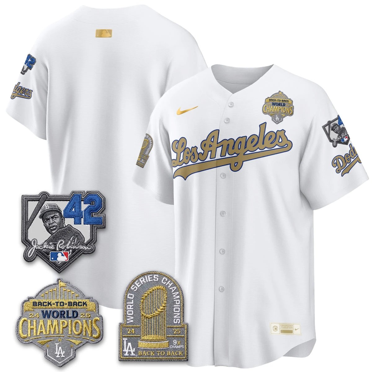 Los Angeles Dodgers 2026 New Era Gold Collection Vapor Limited Jersey - B2B Champs - All Stitched by Los Angeles Dodgers