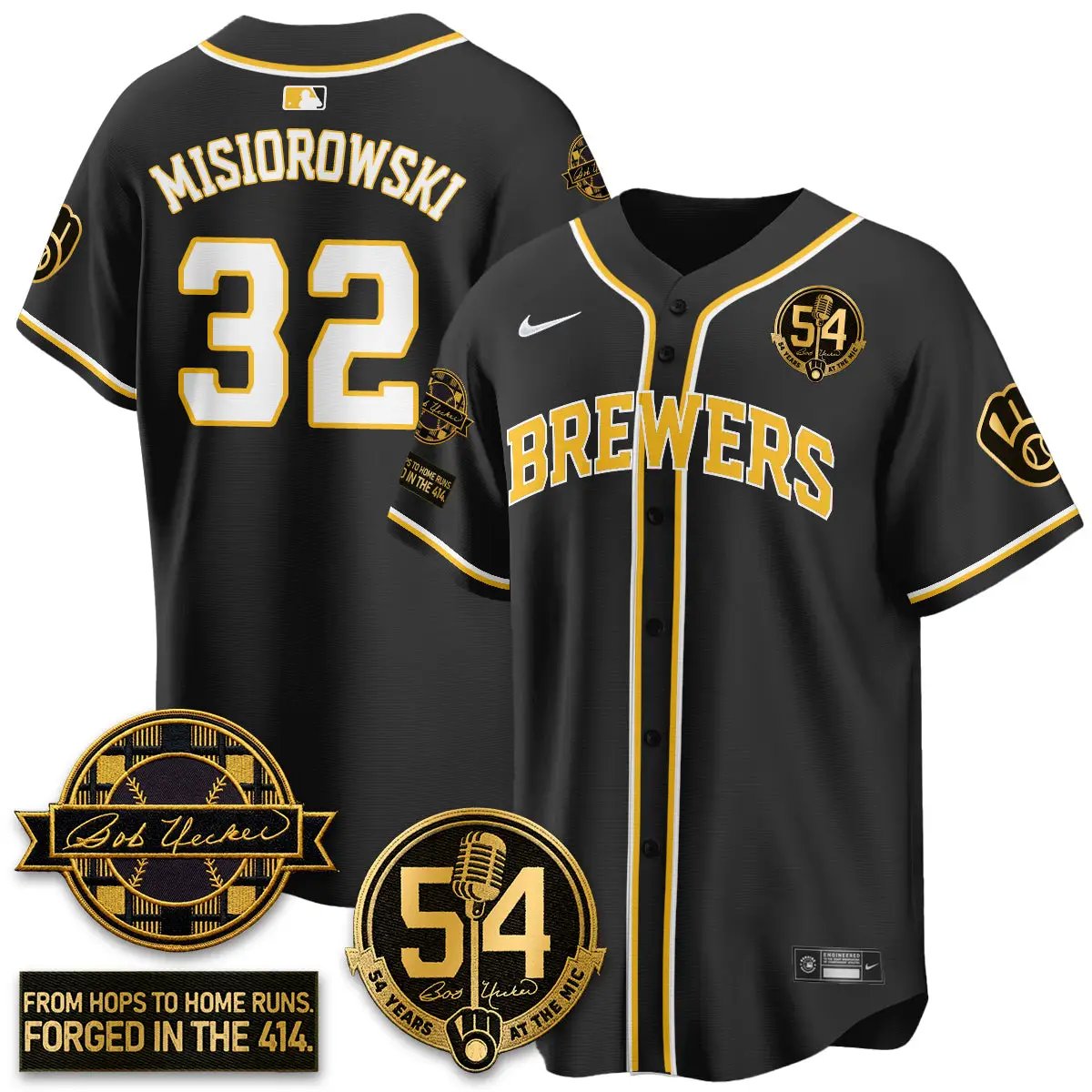 MIL 2026 Black Out Style Limited Vapor Jersey - All Stitched by Milwaukee Brewers