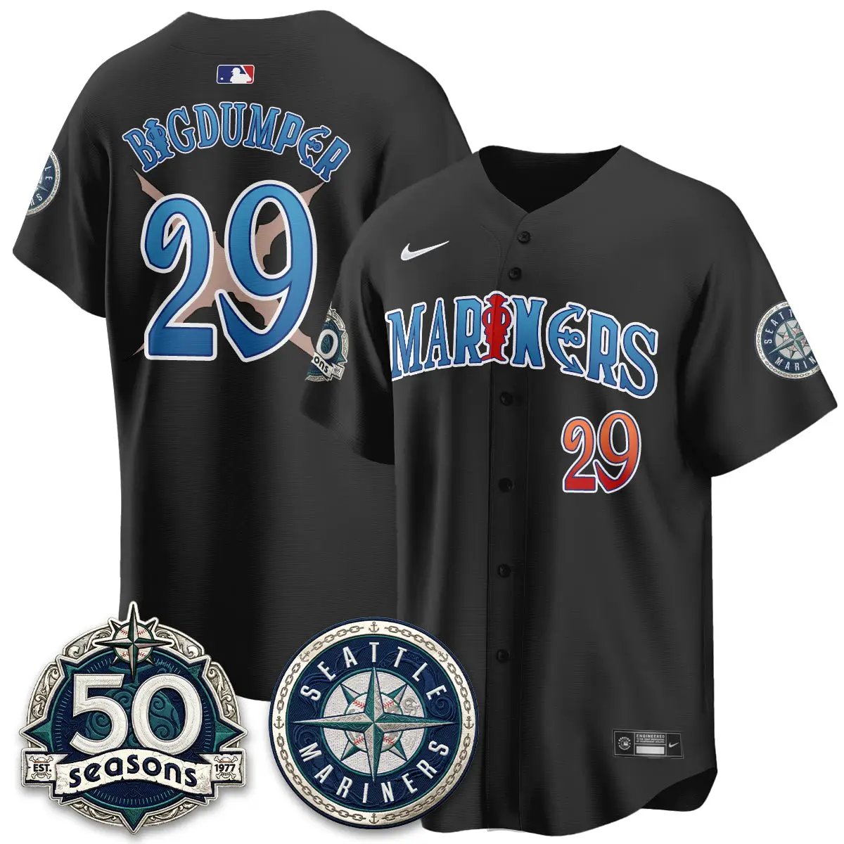Seattle Mariners x Japanese Cartoon Vapor Limited Jersey - Stitched by Seattle Mariners