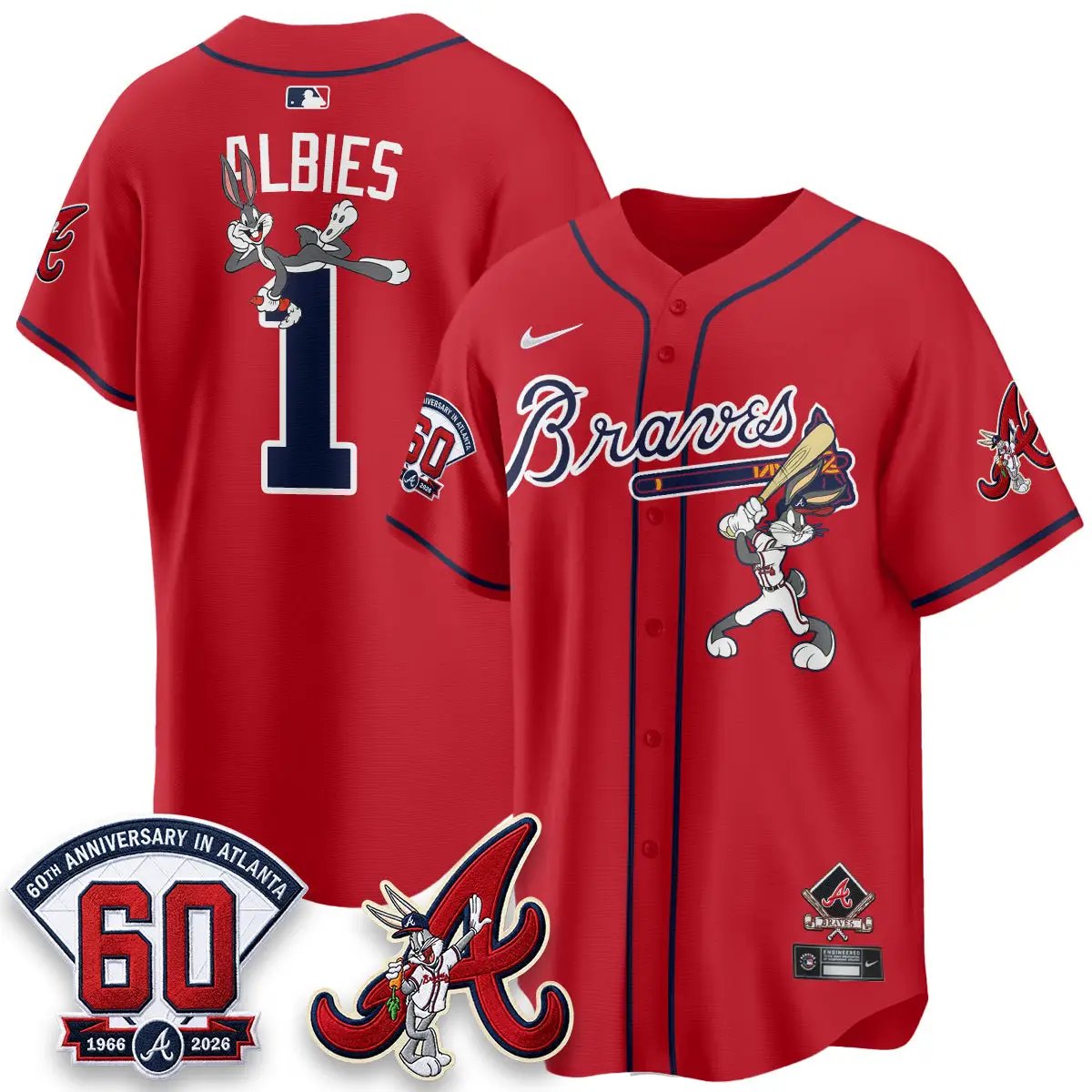 ATL x Bunny Vapor Premier Limited Jersey - Stitched by Atlanta Braves