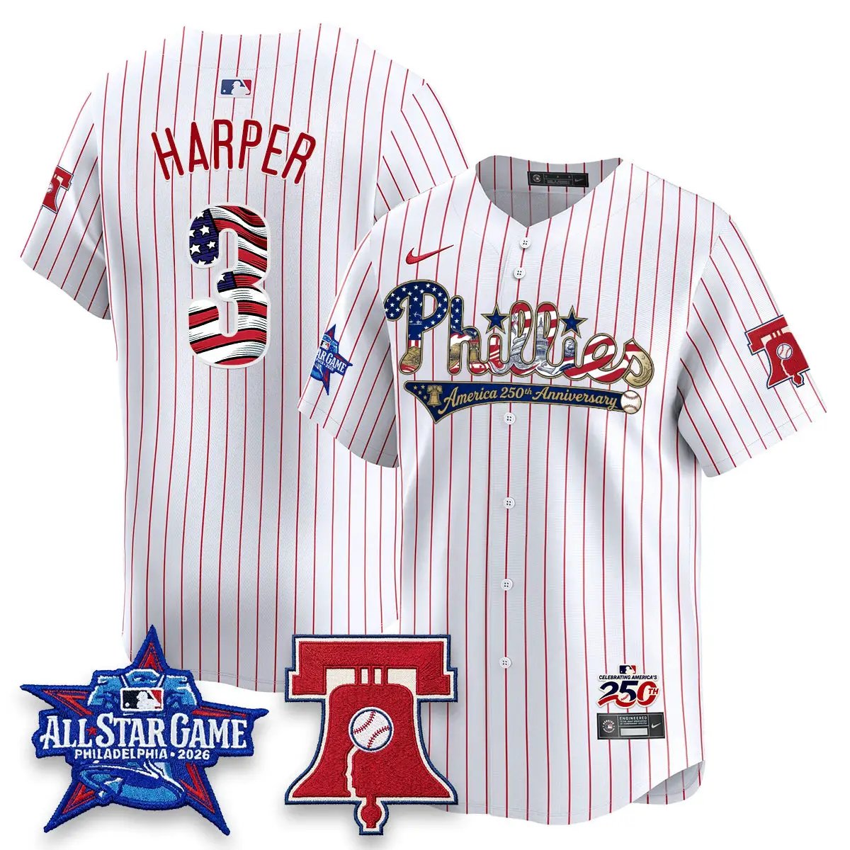 PHI 2026 USA 250 All Star Game Blue Edition - Stitched by Philadelphia Phillies