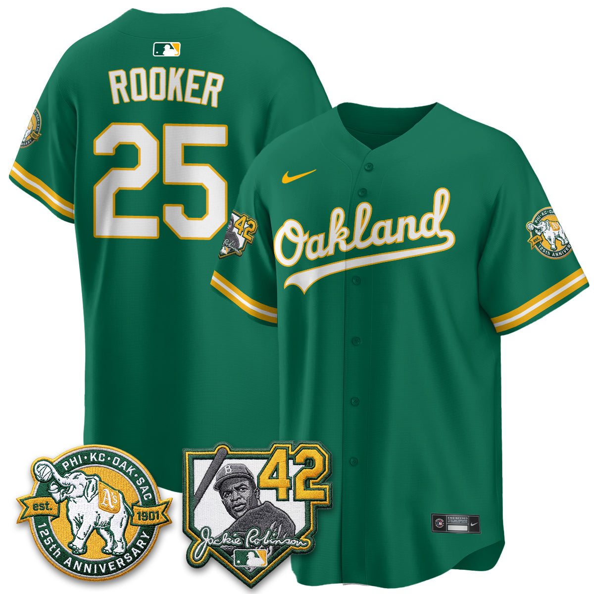 Oakland Athletics 2026 Jackie Robinson Day - Celebrating 125 Years Limited Vapor Jersey - All Stitched by Oakland Athletics