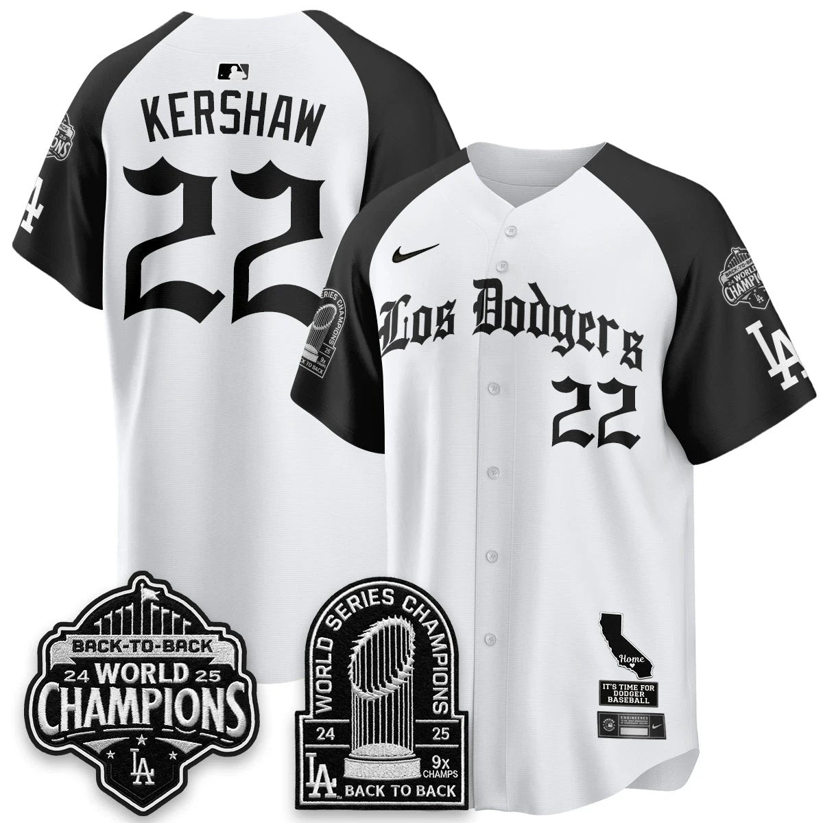 Los Angeles Dodgers World Series Champions Vapor Premier Limited Gothic Edition Jersey - All Stitched by Los Angeles Dodgers