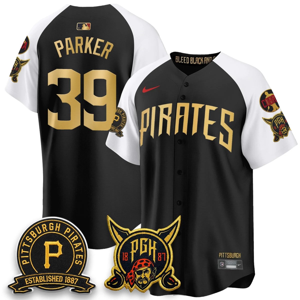 Pittsburgh Pirates Vapor Limited Jersey - Cobra & Est 1887 Patch - All Stitched by Pittsburgh Pirates