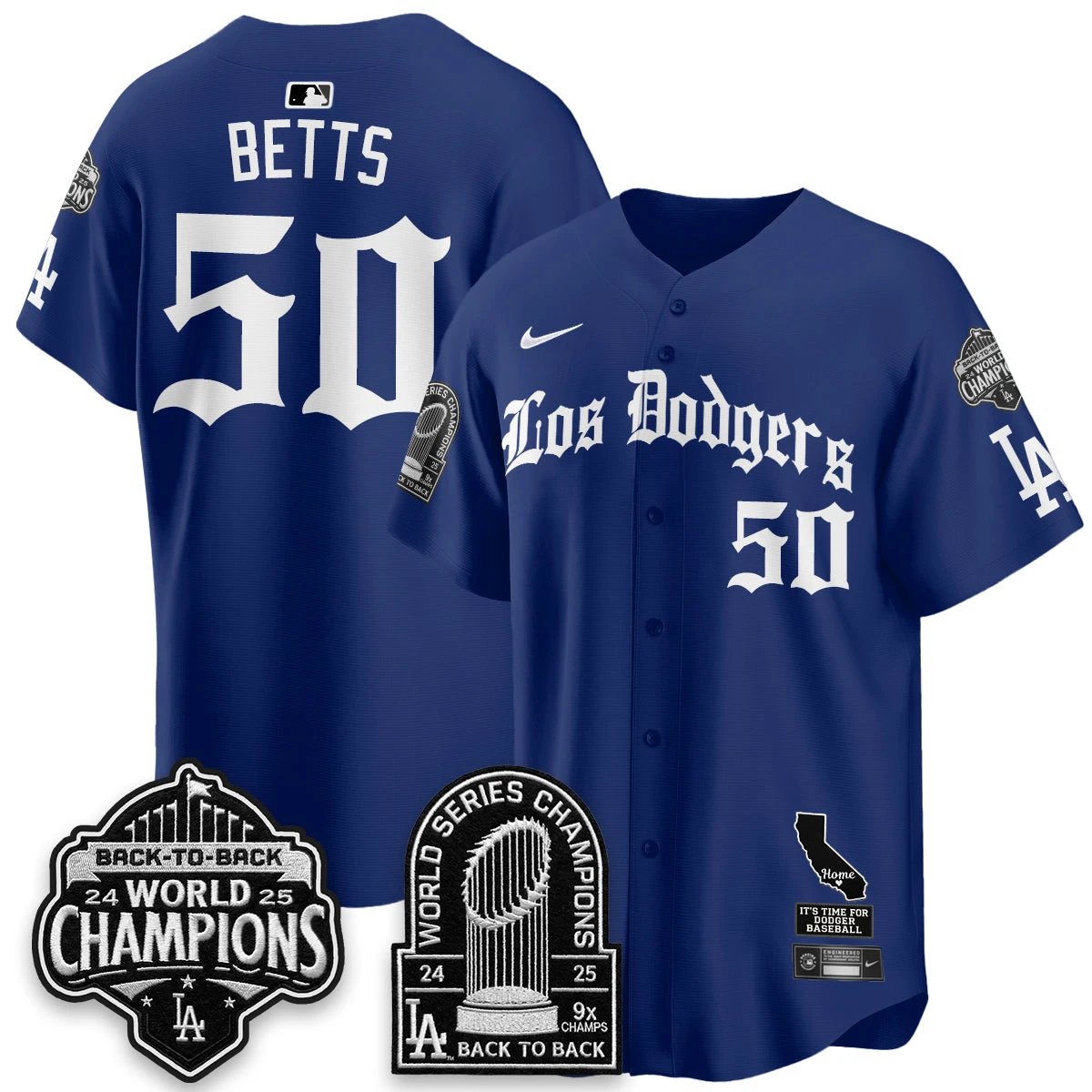Los Angeles Dodgers World Series Champions Vapor Premier Limited Gothic Edition Jersey - All Stitched by Los Angeles Dodgers