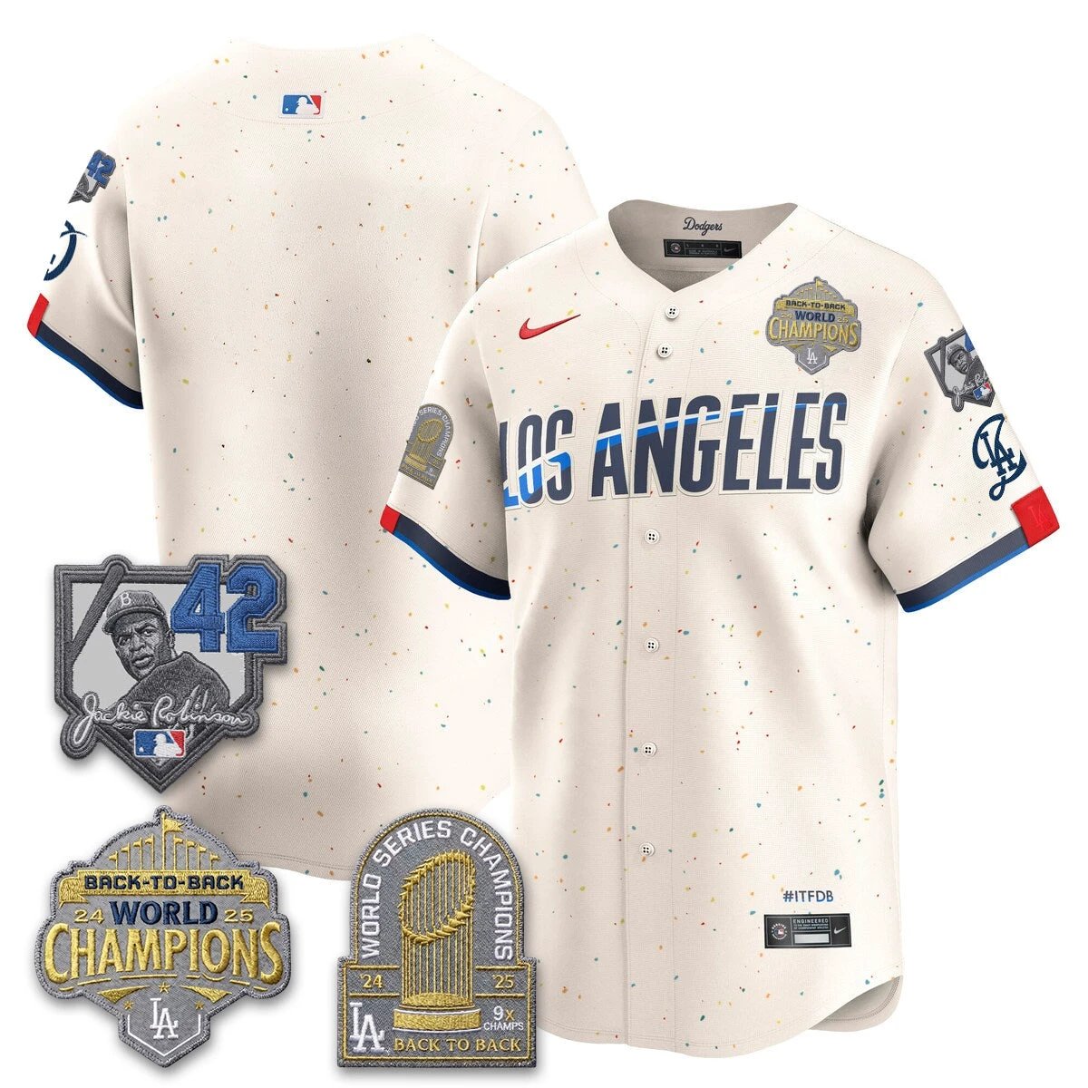 Los Angeles Dodgers 2026 New Era Gold Collection Vapor Limited Jersey - B2B Champs - All Stitched by Los Angeles Dodgers