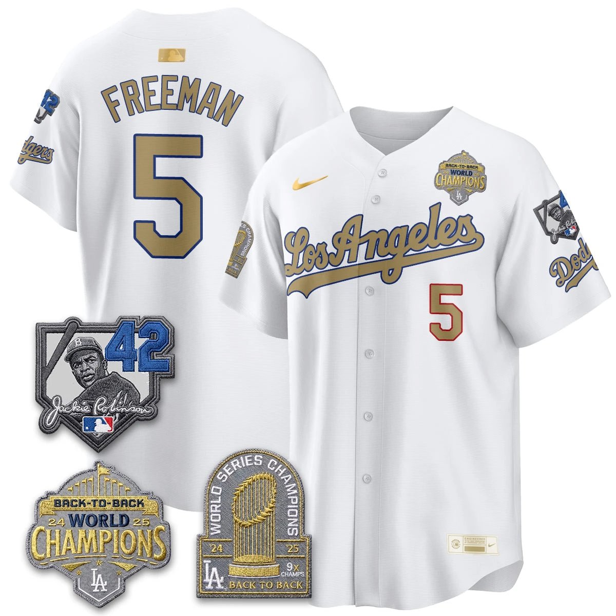 Los Angeles Dodgers 2026 New Era Gold Collection Vapor Limited Jersey - B2B Champs - All Stitched by Los Angeles Dodgers