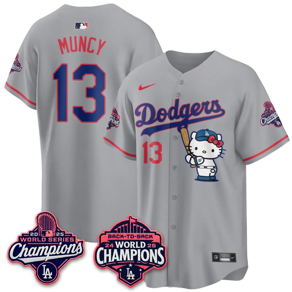 LAD x Hello Kitty Night 2026 Vapor Jersey - All Stitched by Los Angeles Dodgers