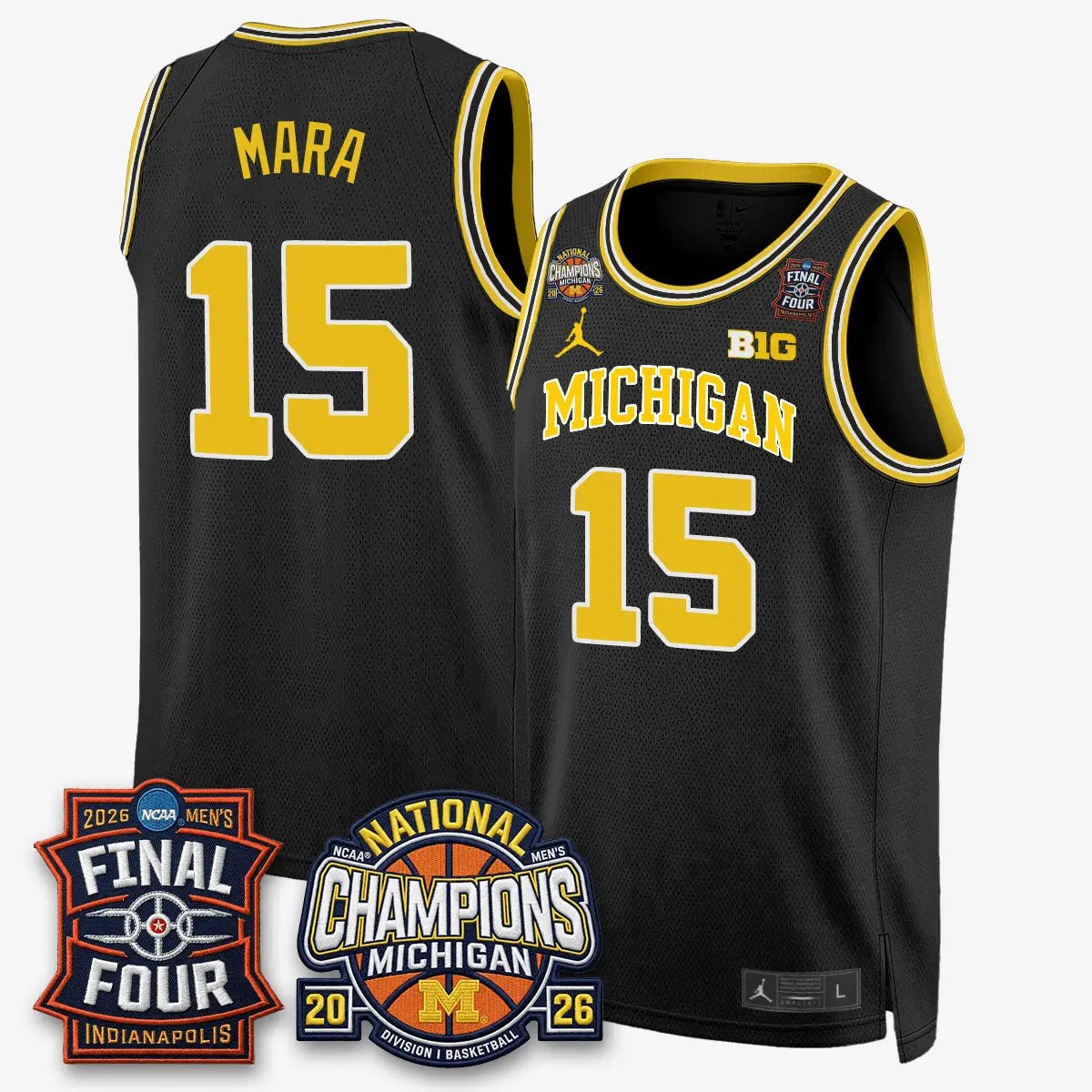 Michigan Wolverines Basketball National Champions Big Text Limited Vapor Jersey - All Stitched by Michigan Wolverines