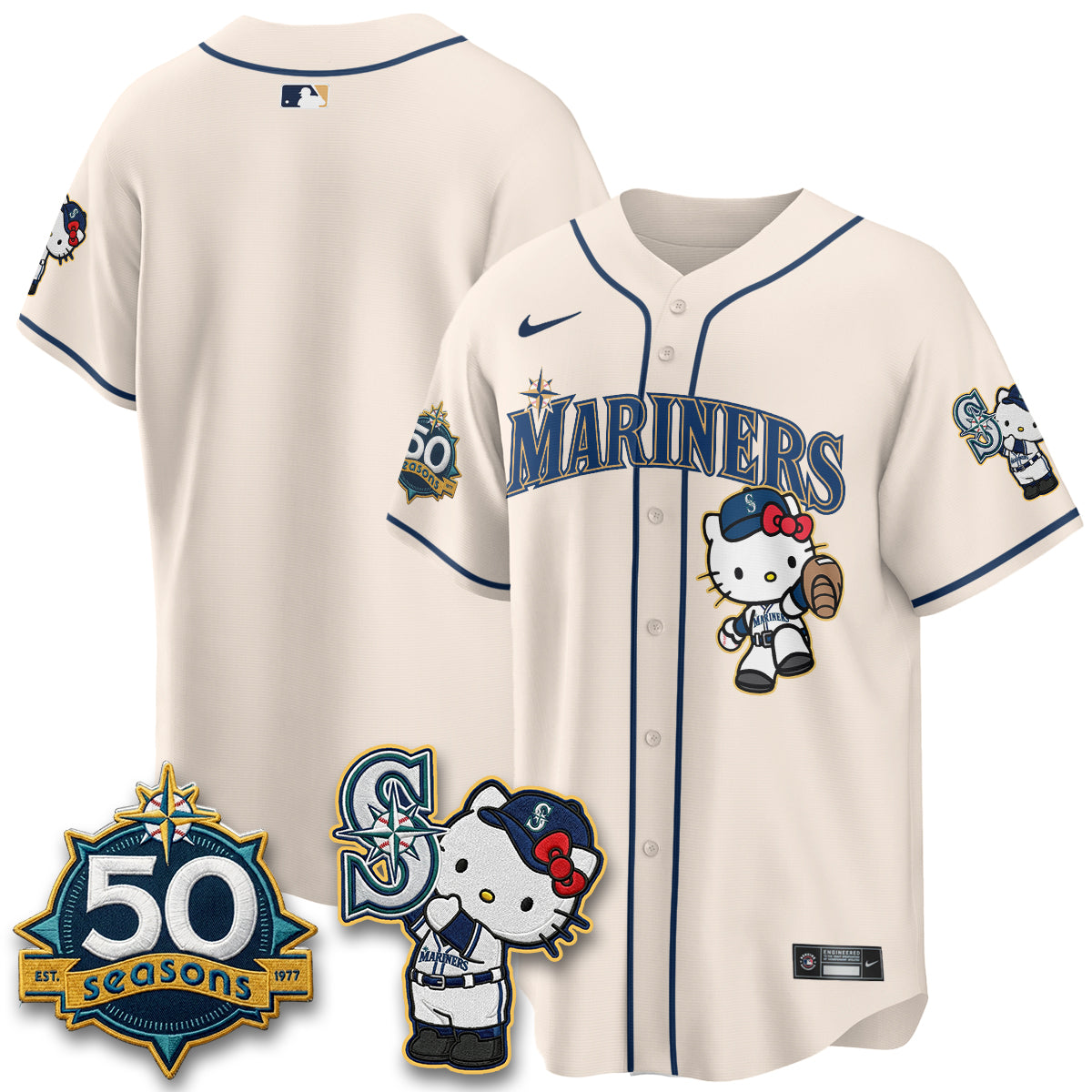 SEA x Meow KT Night Limited Jersey - All Stitched V2 by Seattle Mariners