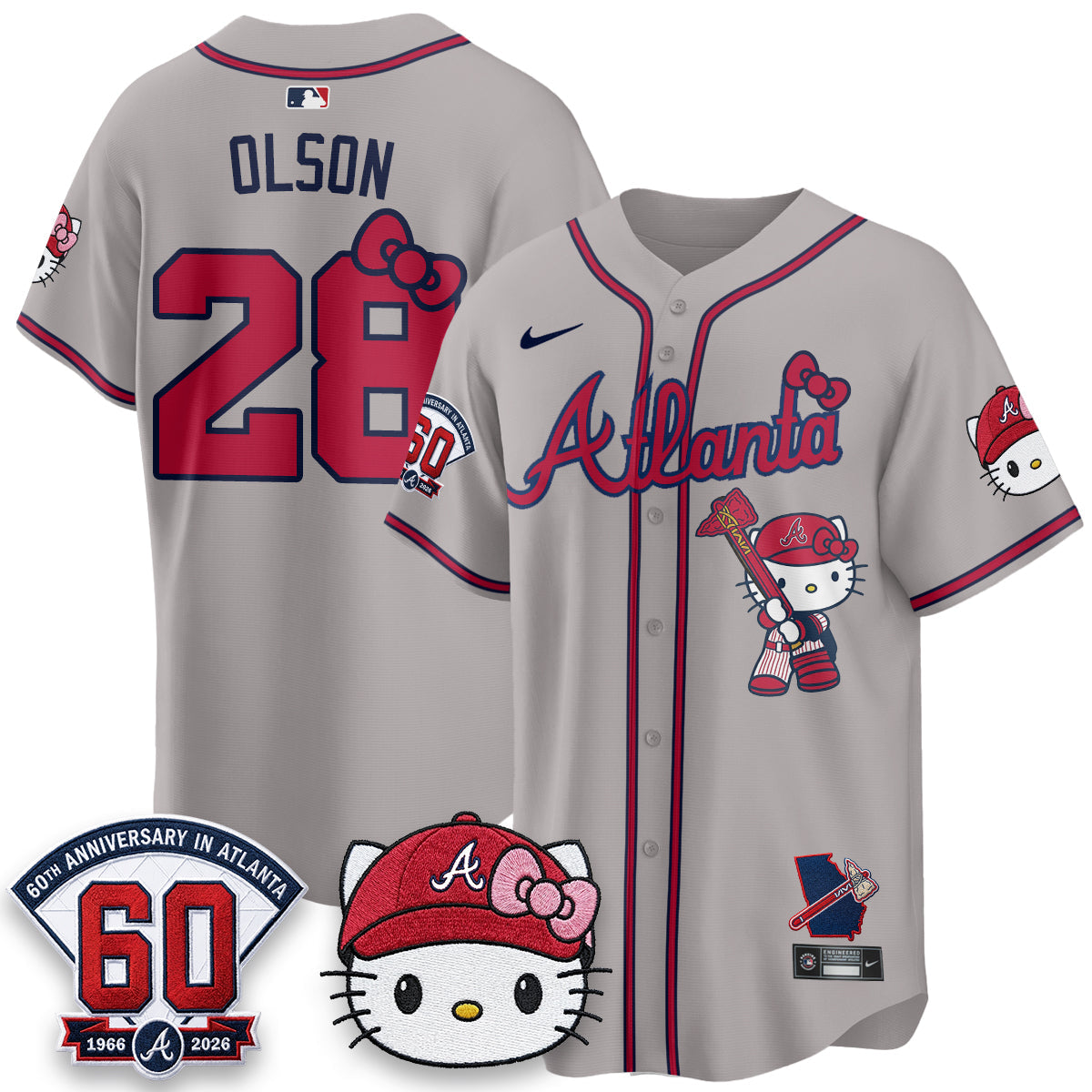 Atlanta Braves x Meow KT 2026 Vapor Limited Jersey - All Stitched by Atlanta Braves