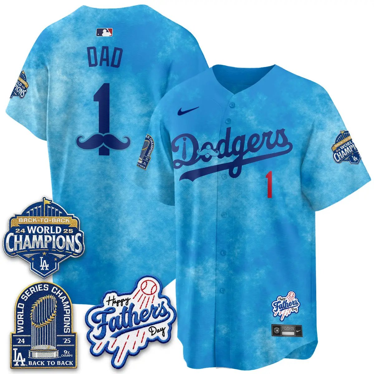 LAD Happy Father's Day 2026 Jersey - Stitched by Los Angeles Dodgers