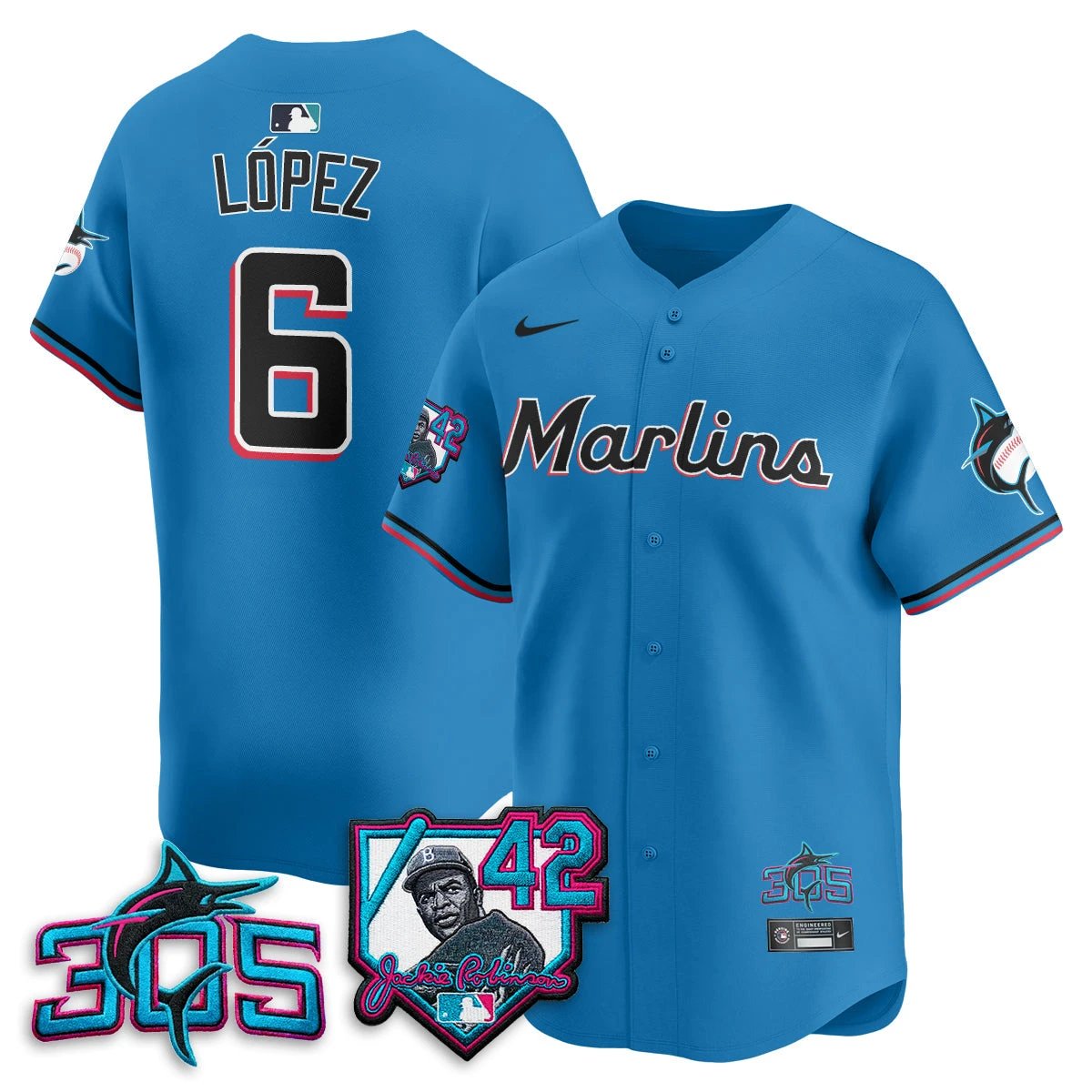 MIA 2026 Jackie Robinson New Era Vapor Limited Jersey - All Stitched by Miami Marlins