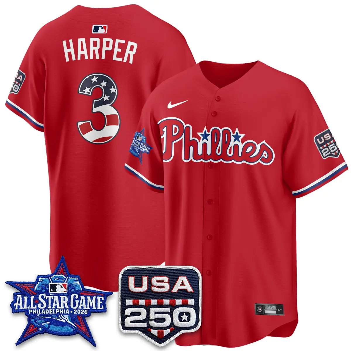 PHI 2026 All Star Edition Vapor Jersey - Stitched by Philadelphia Phillies