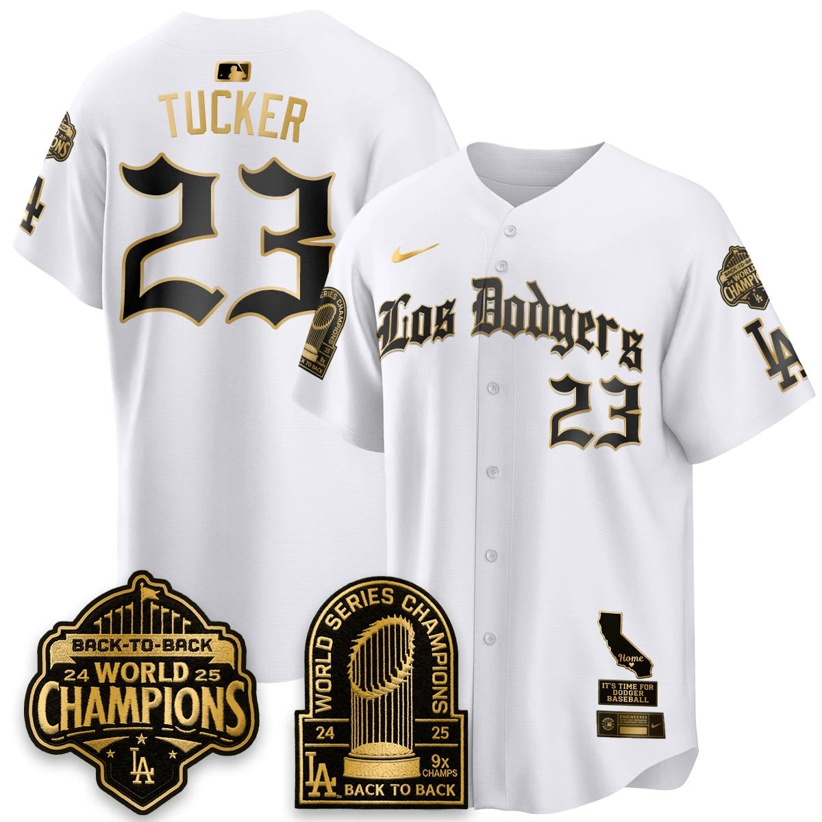 Los Angeles Dodgers World Series Champions Vapor Premier Limited Gothic Edition Jersey - All Stitched by Los Angeles Dodgers