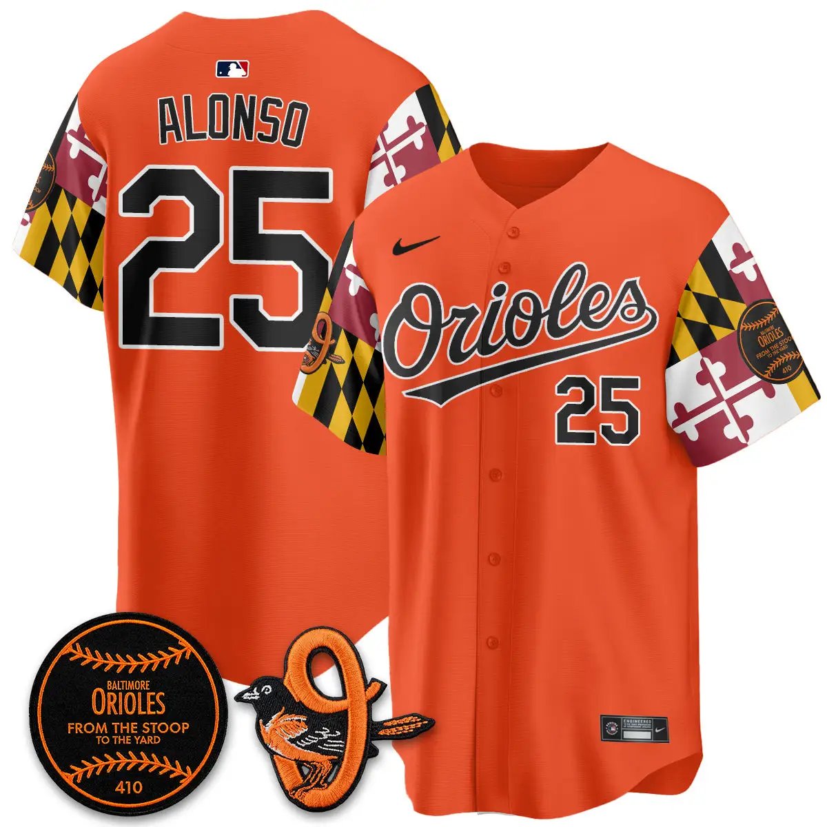BAL 2026 x Maryland State Flag Vapor Jersey - All Stitched V2 by Baltimore Orioles