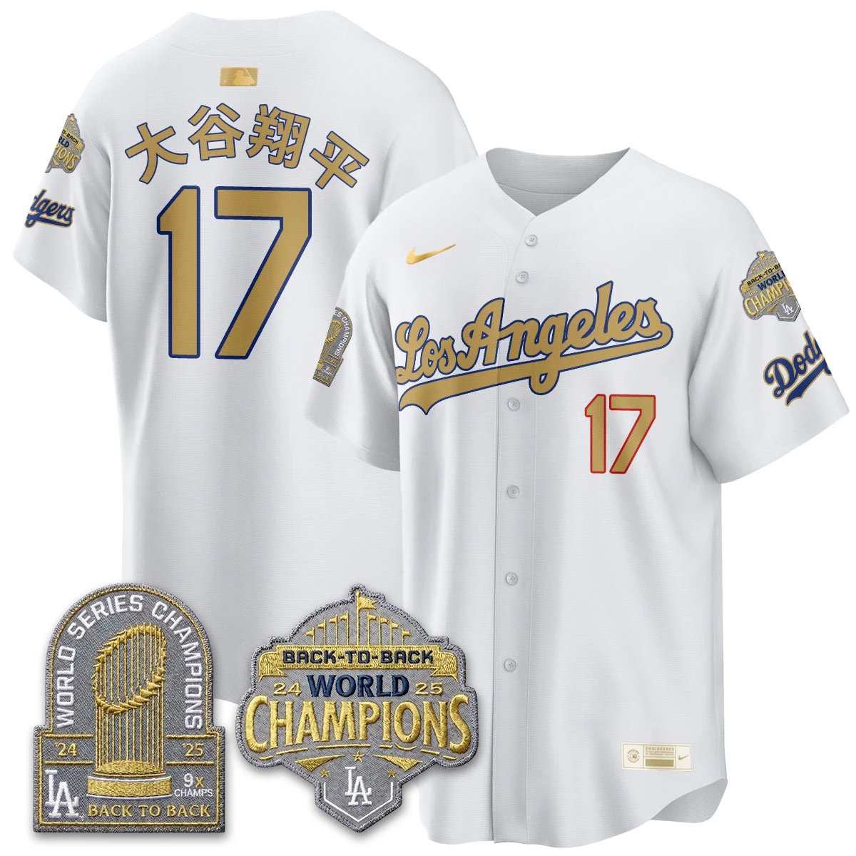 LAD Gold Collection Vapor Limited Jersey - 9x & B2B Champs - All Stitched by Los Angeles Dodgers