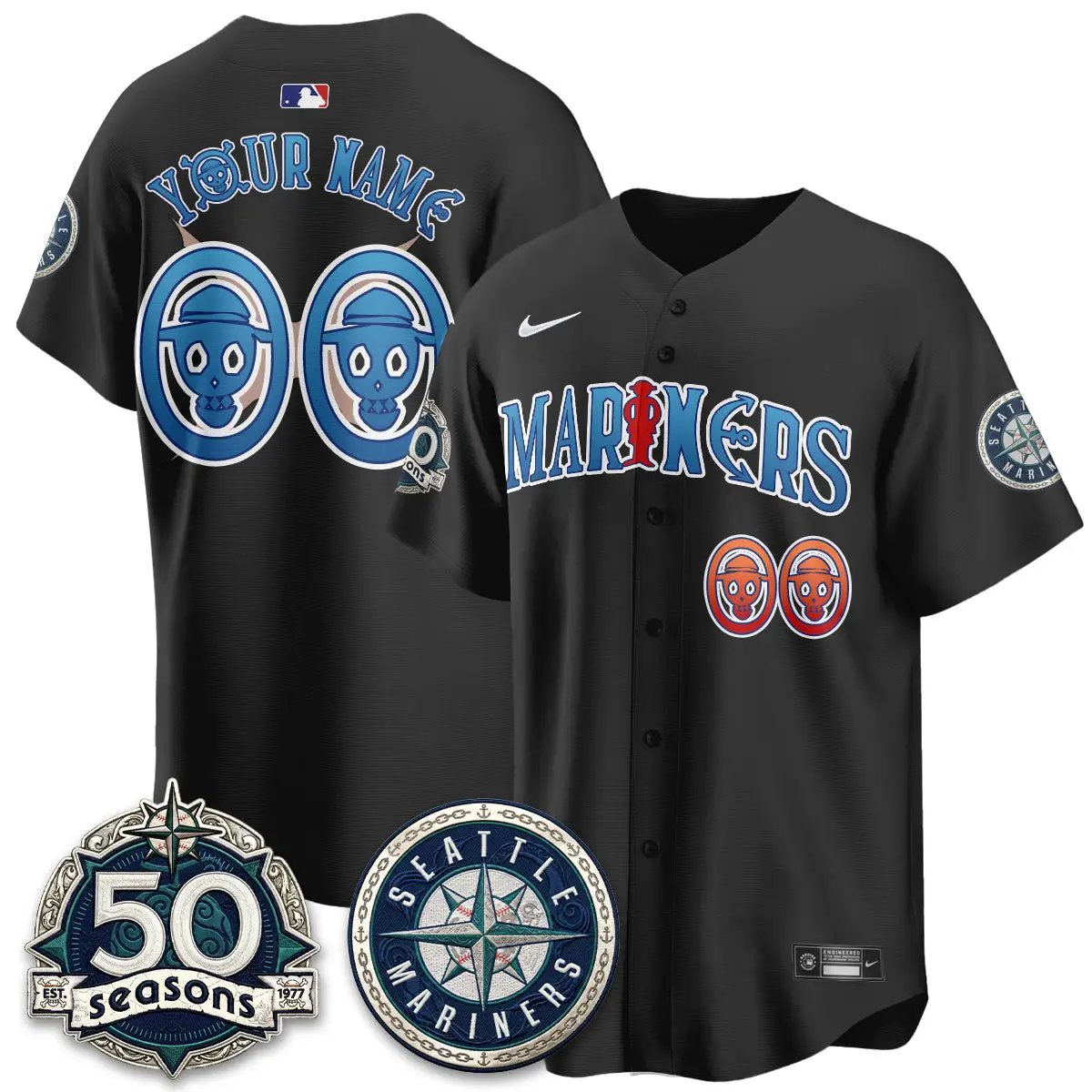 Seattle Mariners x Japanese Cartoon Vapor Limited Custom Jersey - Stitched by Seattle Mariners
