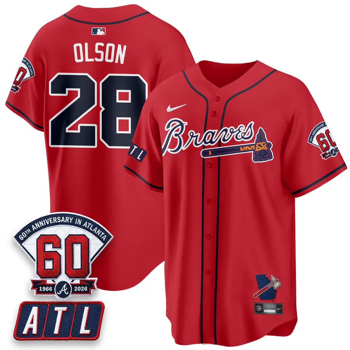 ATL 2026 60th Anniversary Vapor City Connect Limited Jersey - All Stitched by Atlanta Braves