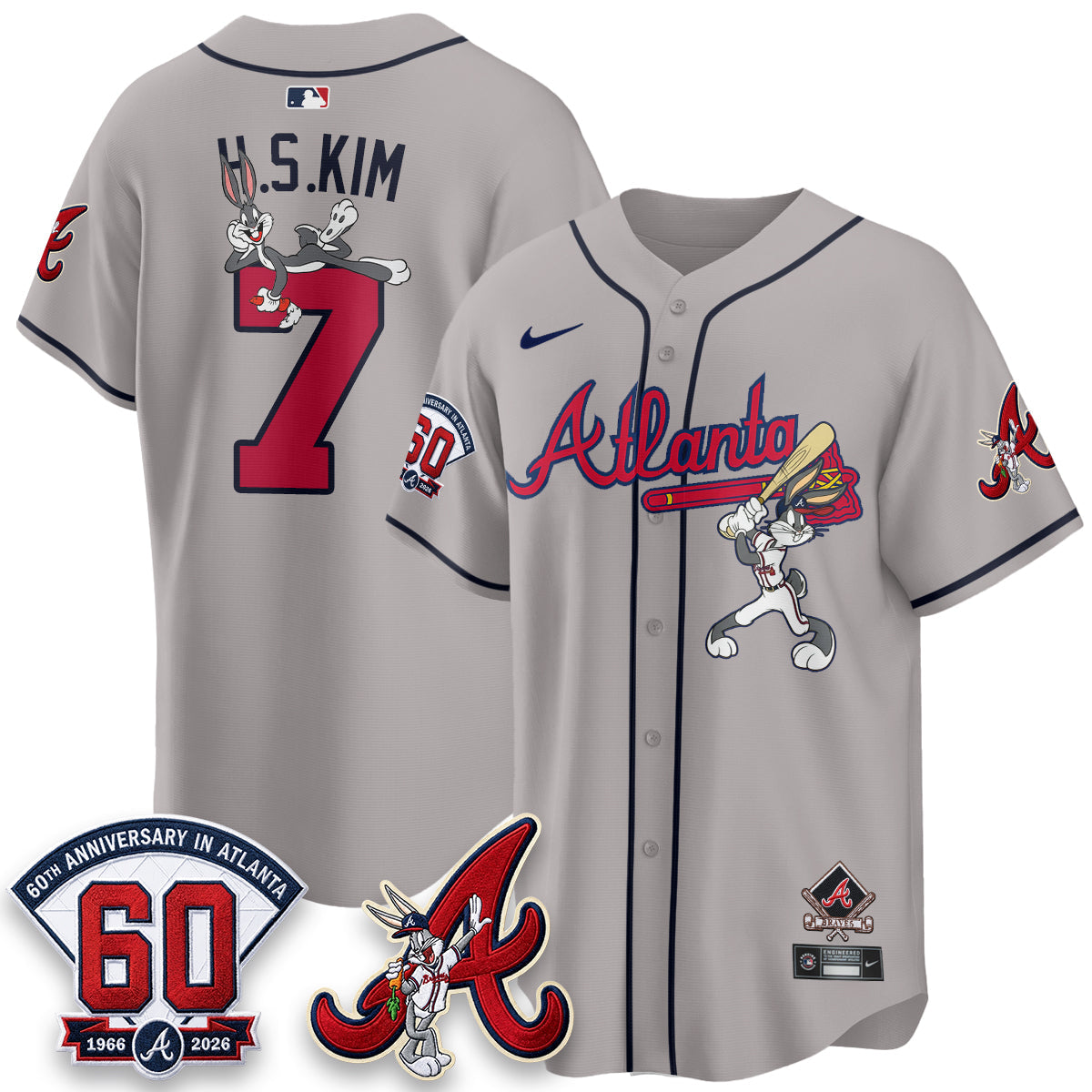 ATL x Bunny Vapor Premier Limited Jersey - Stitched by Atlanta Braves