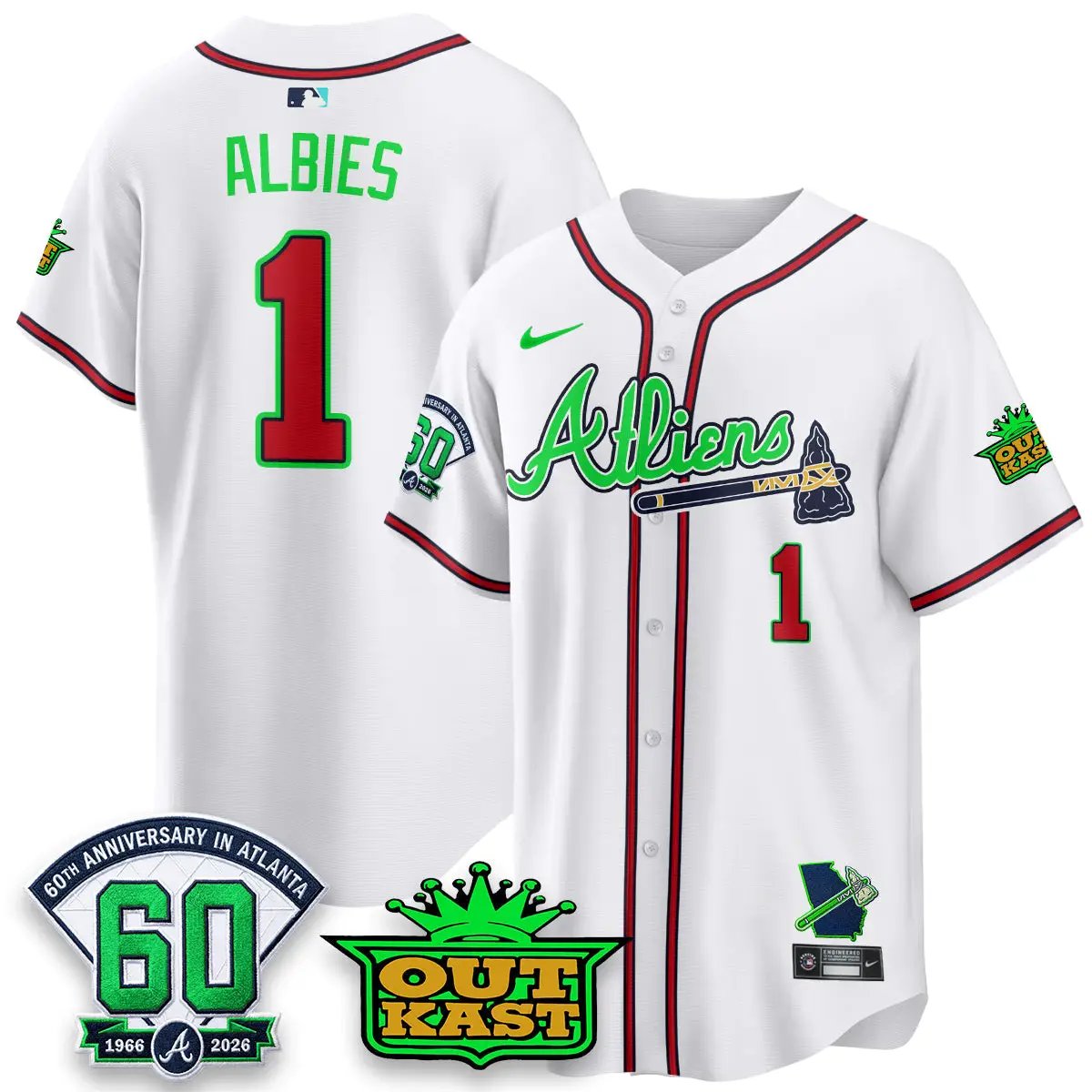 ATL x Atliens Cool Base Galaxy Version Jersey - Stitched (2) by Atlanta Braves