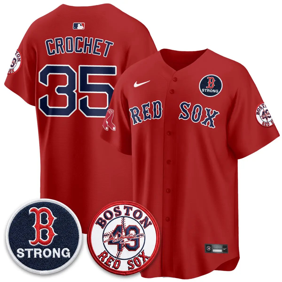 BOS Tim Wakefield Memorial Patch Vaper Premier Limited Jersey - All Stitched V2 by Boston Red Sox