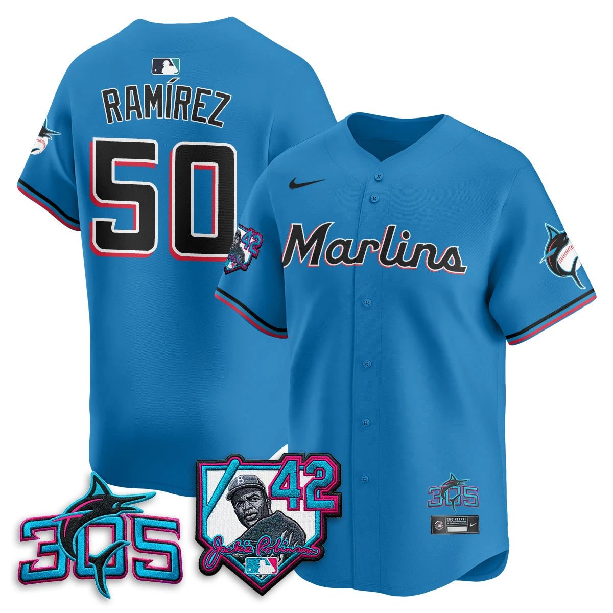 MIA 2026 Jackie Robinson New Era Vapor Limited Jersey - All Stitched by Miami Marlins