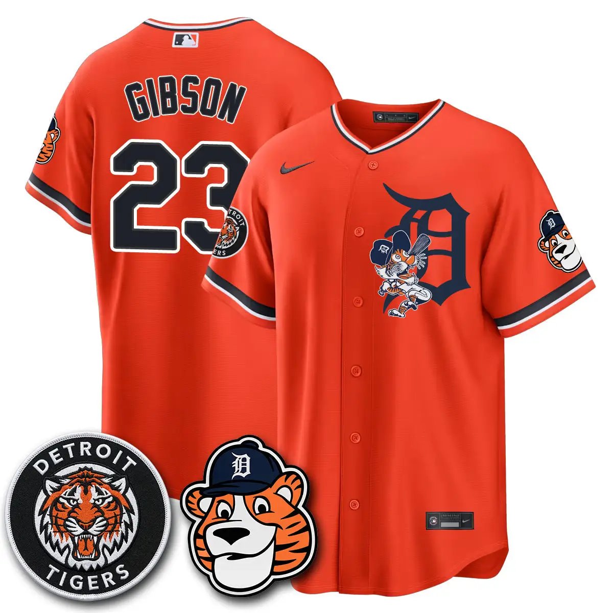 DET Paws Edition Vapor Limited Orange Jersey - Stitched by Detroit Tigers