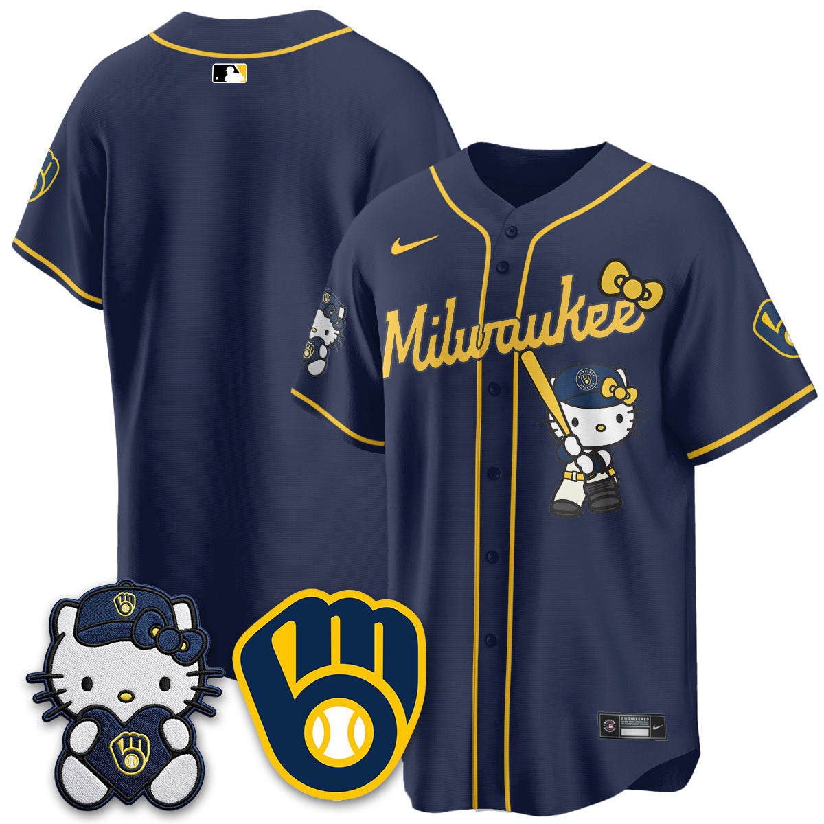Milwaukee Brewers Meow KT Night Vapor Limited Jersey - All Stitched by Milwaukee Brewers
