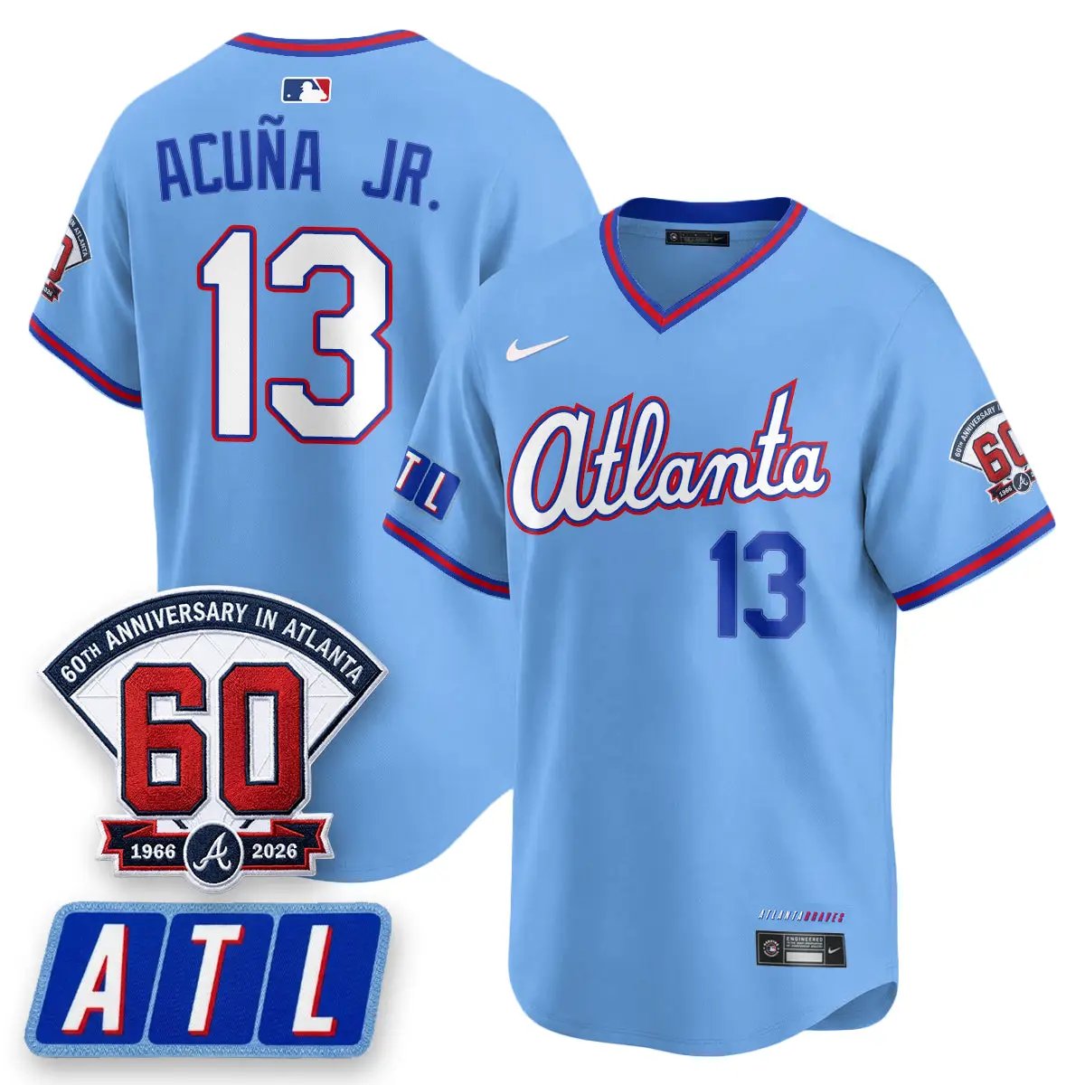 ATL 2026 City Connect - 60th Anniversary in Atlanta Patch Vapor Limited Jersey - All Stitched by Atlanta Braves