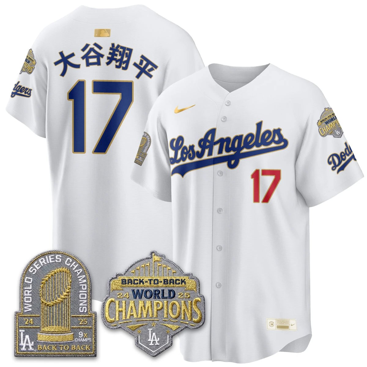 LAD Gold Collection Vapor Limited Jersey - 9x & B2B Champs - All Stitched by Los Angeles Dodgers