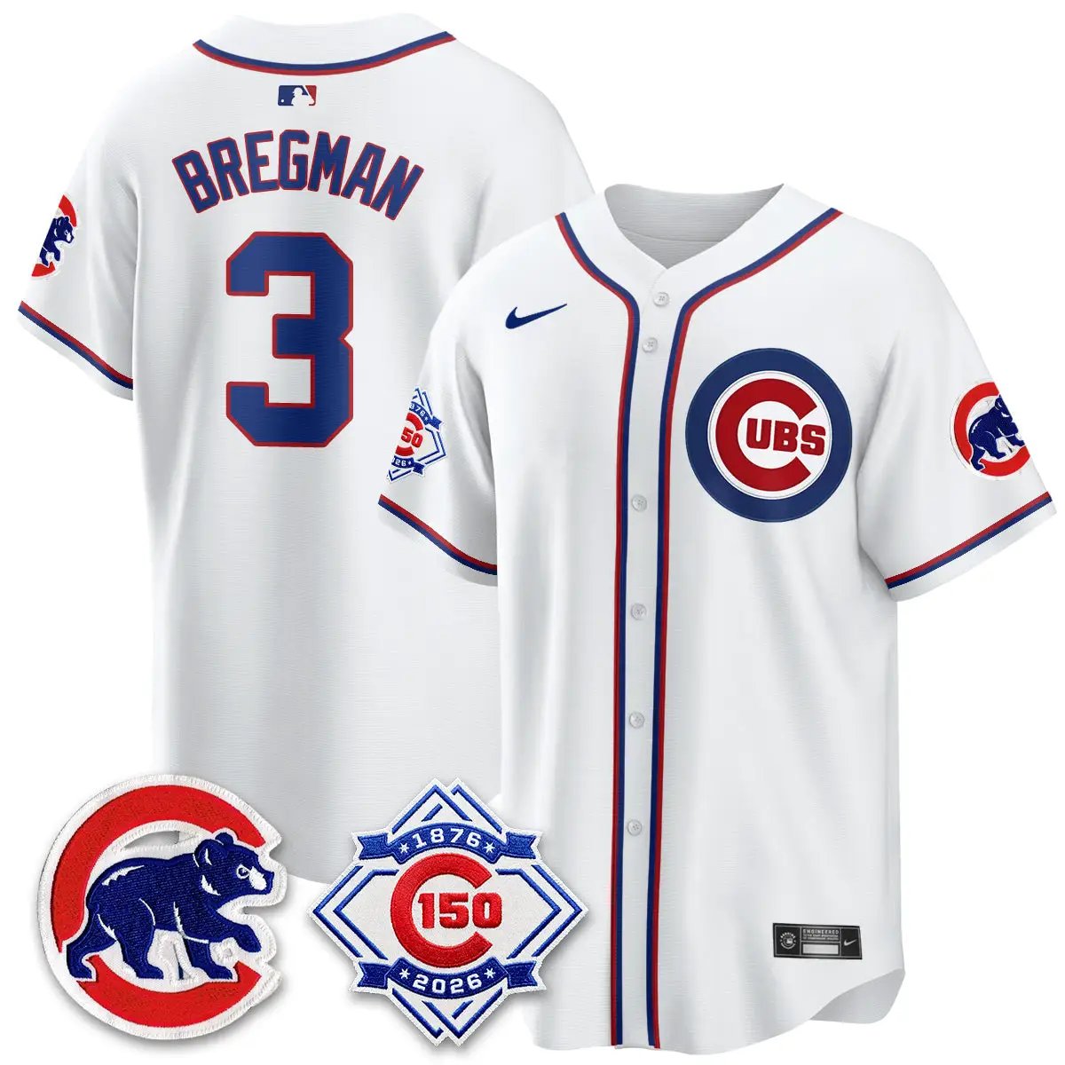 Chicago Cubs 150th Anniversary Black Out Style Vapor Premier Limited Jersey - All Stitched by Chicago Cubs