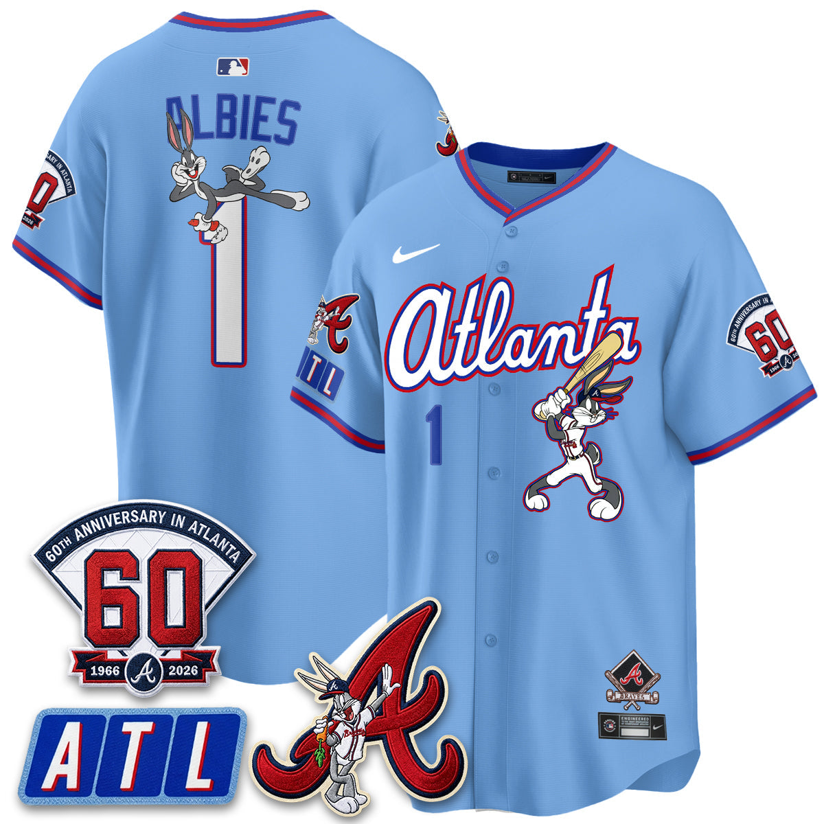 ATL x Bunny Vapor Premier Limited Jersey - Stitched by Atlanta Braves