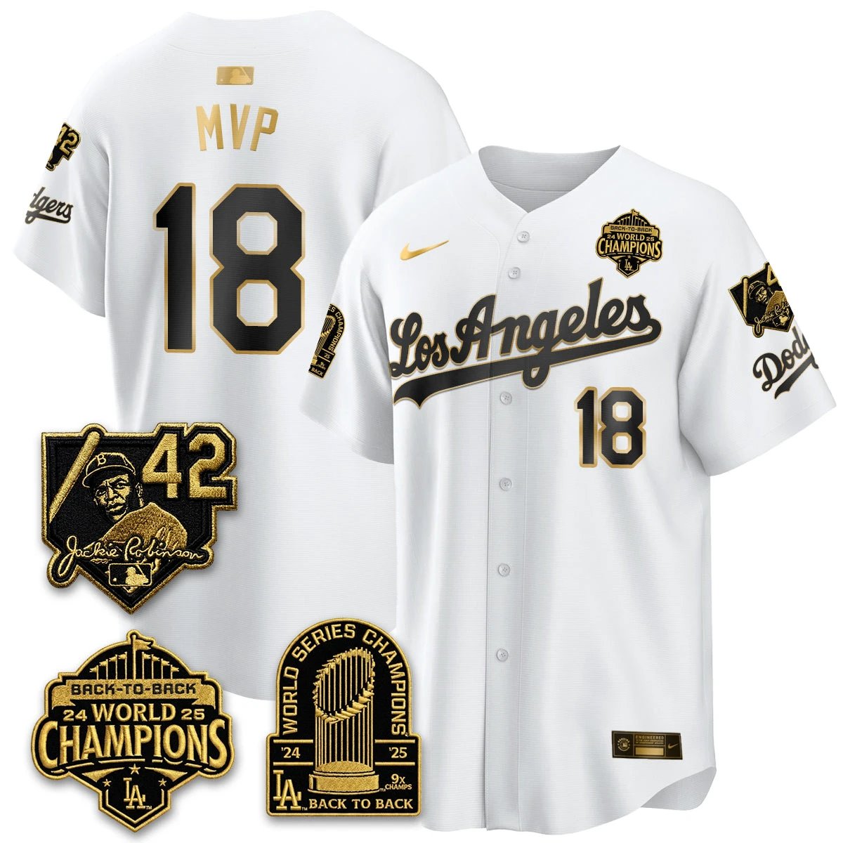Los Angeles Dodgers 2026 New Era Gold Collection Vapor Limited Jersey - B2B Champs - All Stitched by Los Angeles Dodgers