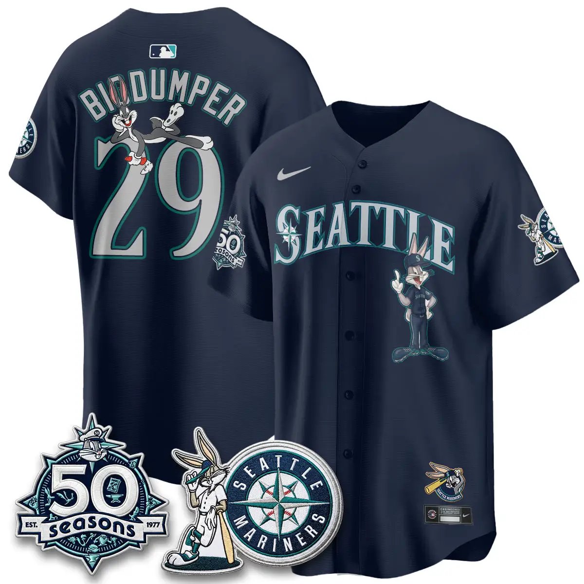 SEA x Bunny Vapor Premier Limited Jersey - Stitched by Seattle Mariners