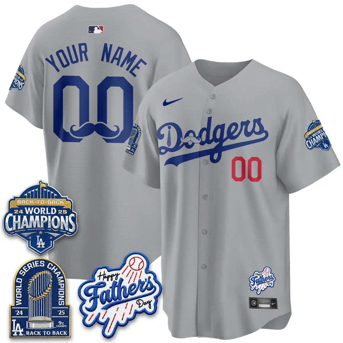 LAD Happy Father's Day 2026 Custom Jersey - Stitched by Los Angeles Dodgers